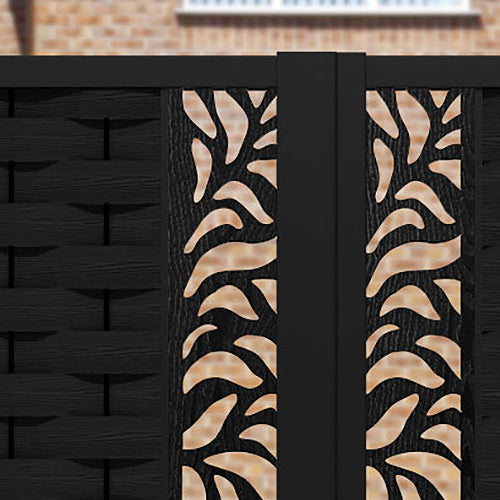Ripple Plume Straight Top Driveway Gate - Black - Middle & End Screen