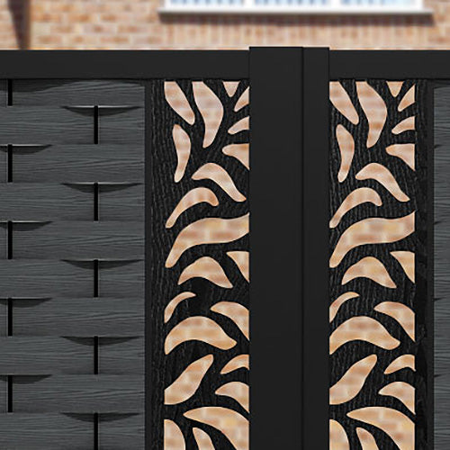 Ripple Plume Straight Top Driveway Gate - Dark Grey - Middle & End Screen