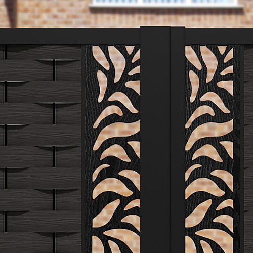 Ripple Plume Straight Top Driveway Gate - Dark Oak - Middle Screen