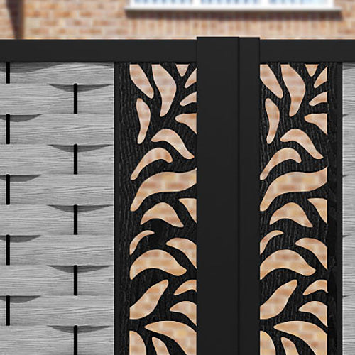 Ripple Plume Straight Top Driveway Gate - Light Grey - Middle & End Screen