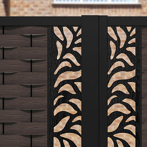 Ripple Plume Straight Top Driveway Gate - Mid Brown - Middle Screen