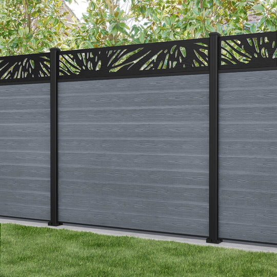 Classic Poppy Fence Panel - Anthracite - with our aluminium posts