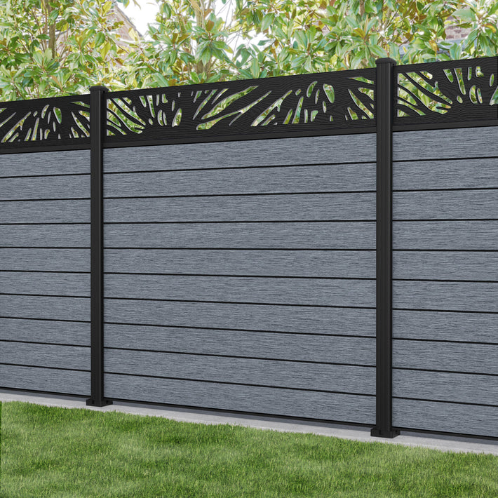 Fusion Poppy Fence Panel - Anthracite - with our aluminium posts