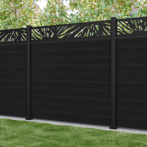 Classic Poppy Fence Panel - Black - with our aluminium posts
