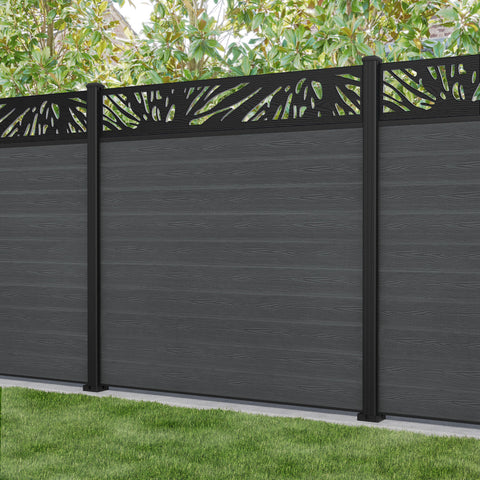Classic Poppy Fence Panel - Dark Grey - with our aluminium posts