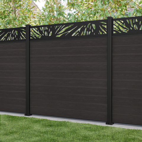 Classic Poppy Fence Panel - Dark Oak - with our aluminium posts