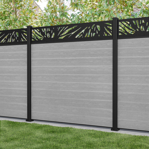 Classic Poppy Fence Panel - Light Grey - with our aluminium posts