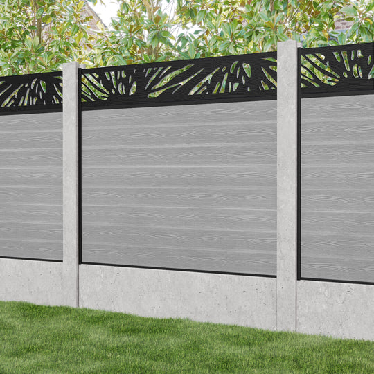 Classic Poppy Fence Panel - Light Grey - for existing concrete posts