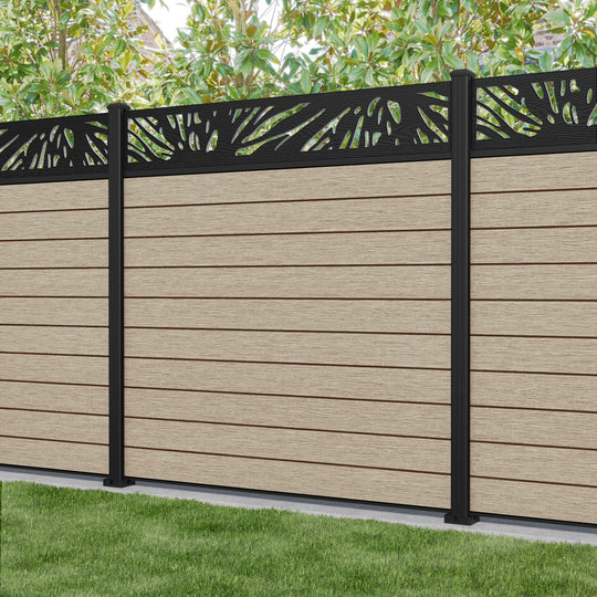 Fusion Poppy Fence Panel - Light Oak - with our aluminium posts