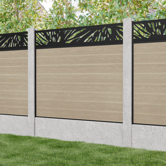 Classic Poppy Fence Panel - Light Oak - for existing concrete posts