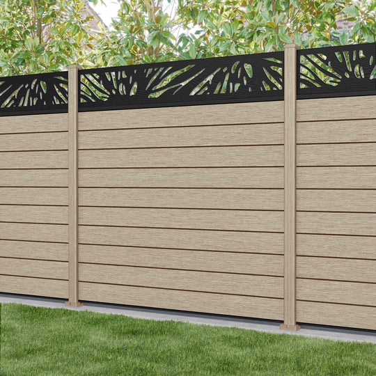 Fusion Poppy Fence Panel - Light Oak - with our composite posts