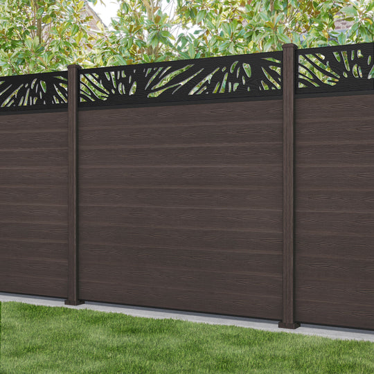 Classic Poppy Fence Panel - Mid Brown - with our composite posts