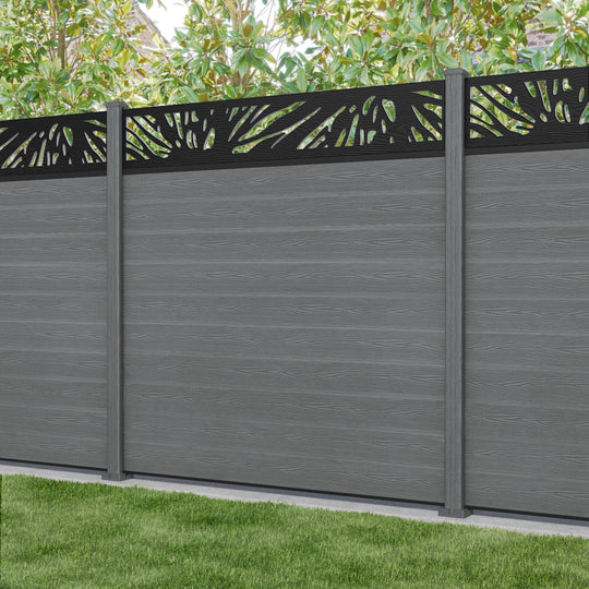 Classic Poppy Fence Panel - Mid Grey - with our composite posts
