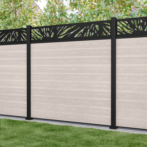 Classic Poppy Fence Panel - Mid Stone - with our aluminium posts