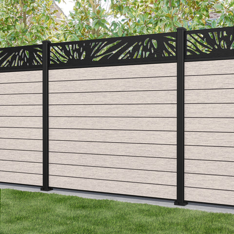 Fusion Poppy Fence Panel - Mid Stone - with our aluminium posts