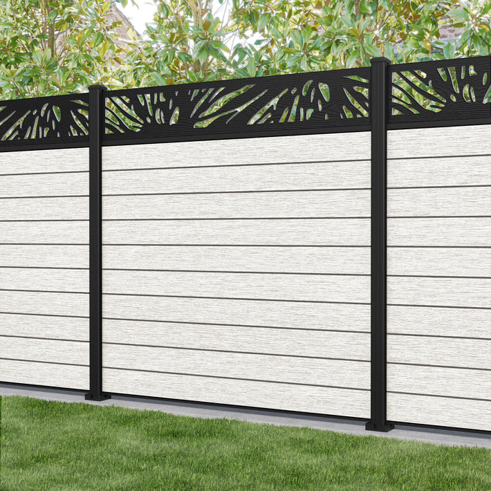 Fusion Poppy Fence Panel - Light Stone - with our aluminium posts