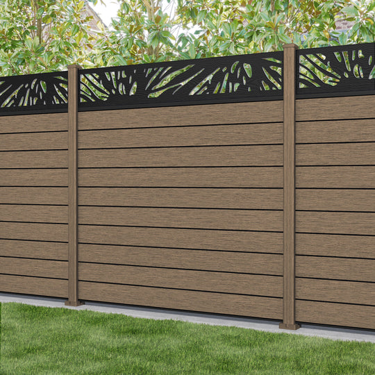 Fusion Poppy Fence Panel - Teak - with our composite posts