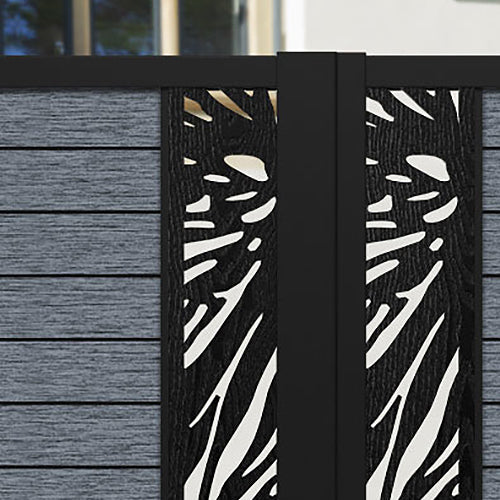 Fusion Poppy Straight Top Driveway Gate - Anthracite - Middle & End Screen