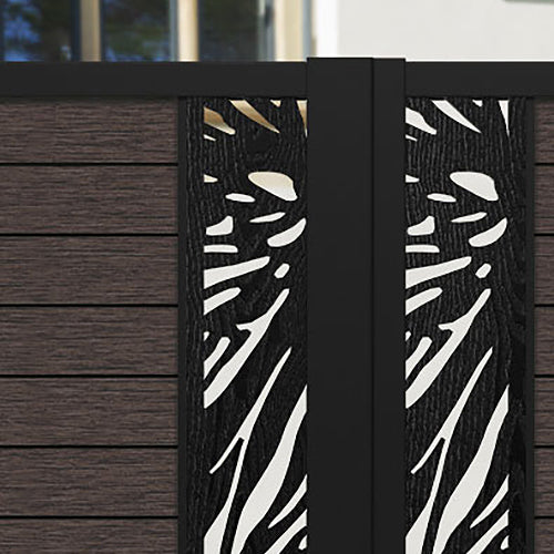 Fusion Poppy Straight Top Driveway Gate - Mid Brown - Middle & End Screen