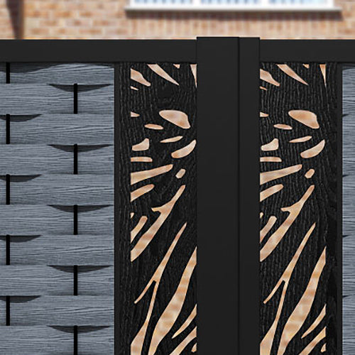 Ripple Poppy Straight Top Driveway Gate - Anthracite - Middle Screen