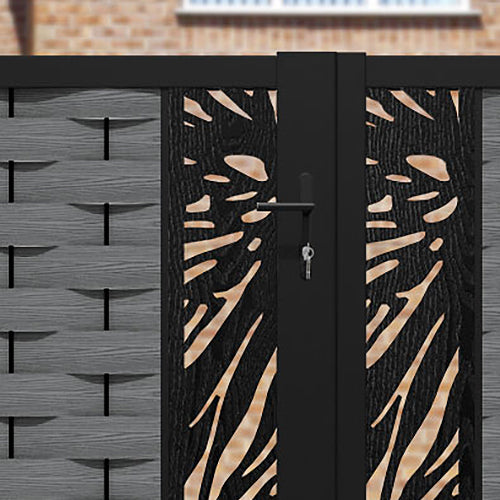 Ripple Poppy Straight Top Driveway Gate - Mid Grey - Middle Screen