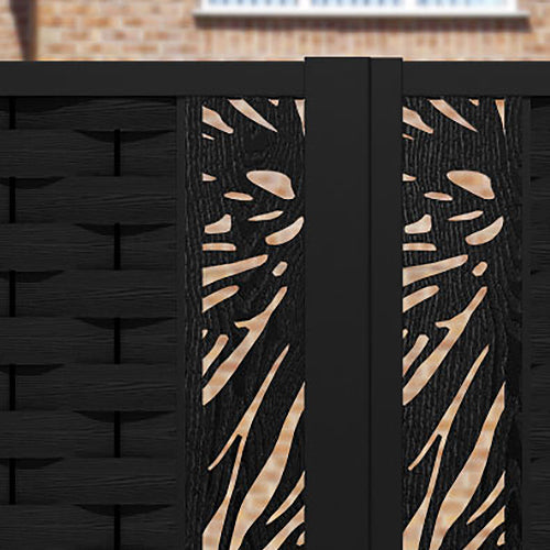 Ripple Poppy Straight Top Driveway Gate - Black - Middle Screen