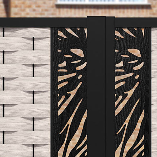 Ripple Poppy Straight Top Driveway Gate - Mid Stone - Middle Screen