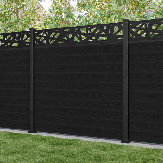Classic Prism Fence Panel - Black - with our composite posts