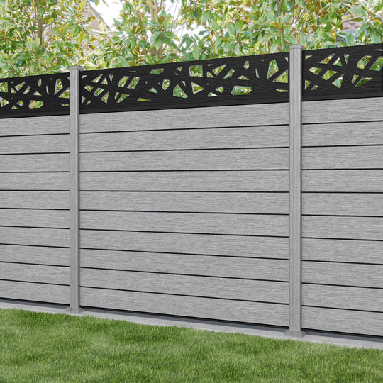 Fusion Prism Fence Panel - Light Grey - with our composite posts