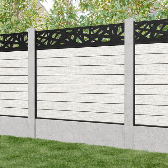 Fusion Prism Fence Panel - Light Stone - for existing concrete posts