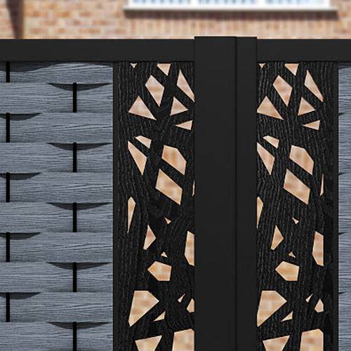 Ripple Prism Straight Top Driveway Gate - Anthracite - Middle Screen