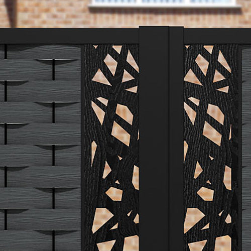 Ripple Prism Straight Top Driveway Gate - Dark Grey - Middle Screen