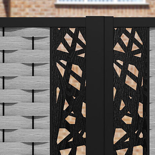 Ripple Prism Straight Top Driveway Gate - Light Grey - Middle Screen