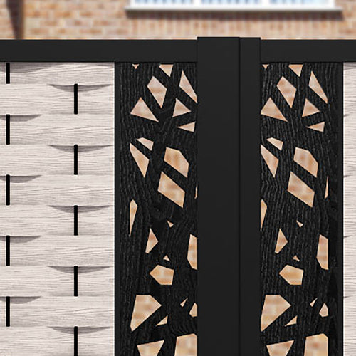 Ripple Prism Straight Top Driveway Gate - Mid Stone - Middle Screen