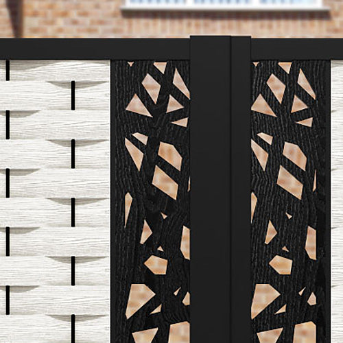 Ripple Prism Straight Top Driveway Gate - Light Stone - Middle & End Screen