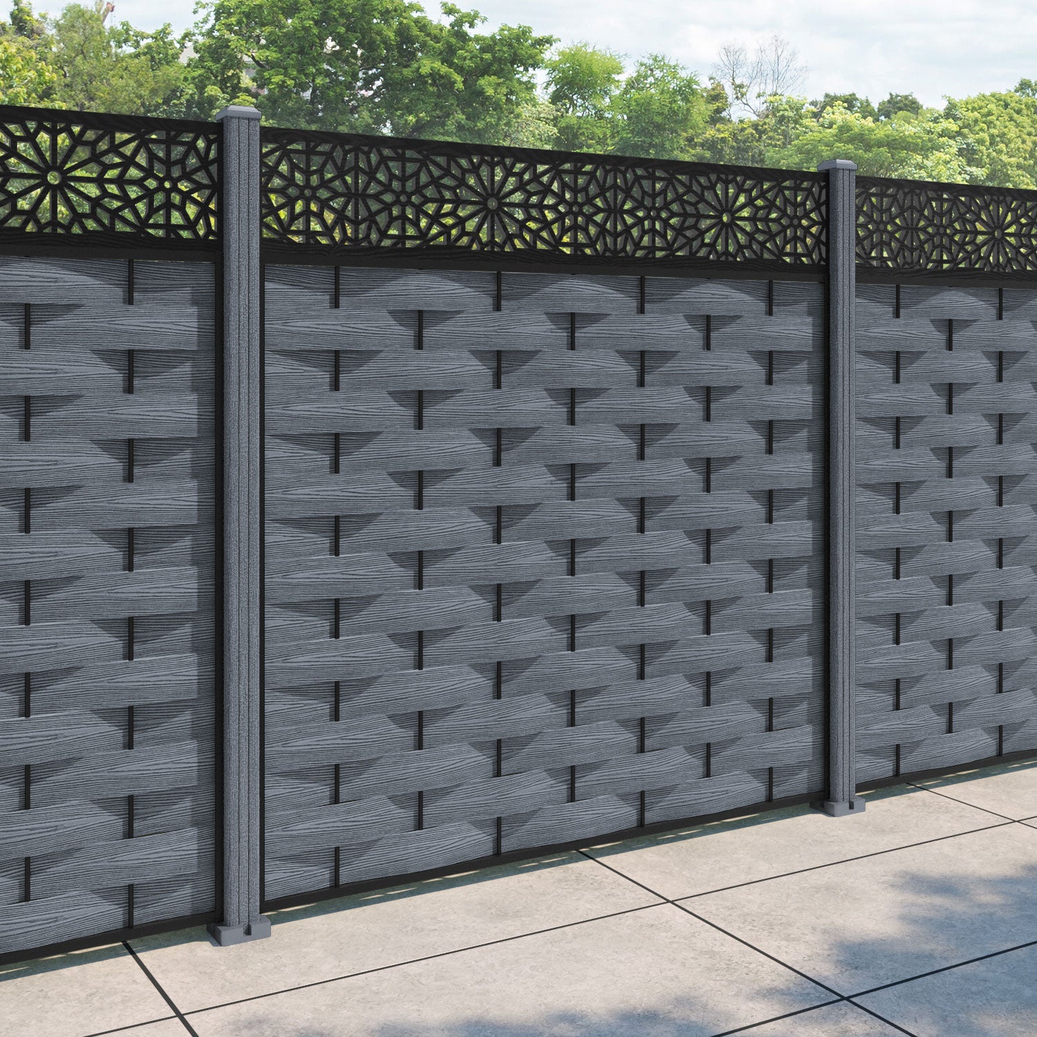 Ripple Alnara Fence Panel - Anthracite - with our composite posts