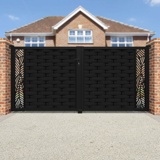 Ripple Habitat Straight Top Driveway Gate - Black - End Screen
