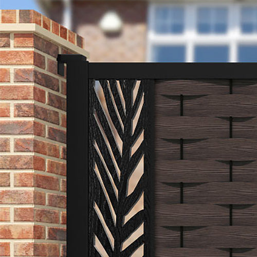 Ripple Palm Straight Top Driveway Gate - Mid Brown - End Screen