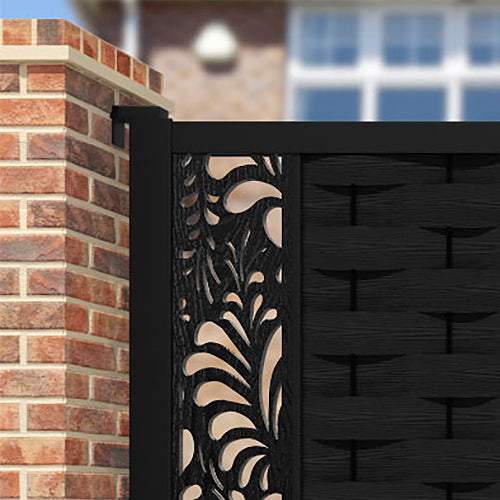 Ripple Petal Straight Top Driveway Gate - Black - End Screen
