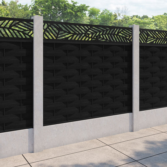 Ripple Habitat Fence Panel - Black - for existing concrete posts