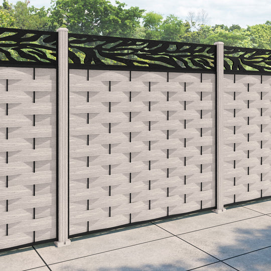 Ripple Malawi Fence Panel - Mid Stone - with our composite posts