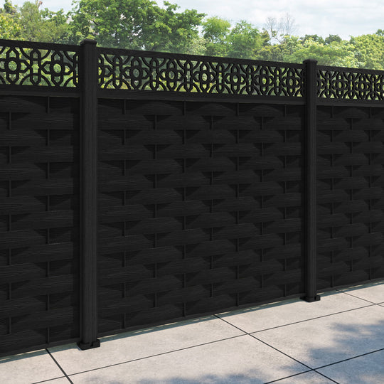 Ripple Nabila Fence Panel - Black - with our composite posts