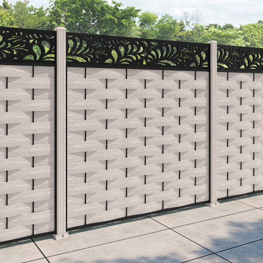 Ripple Petal Fence Panel - Mid Stone - with our composite posts