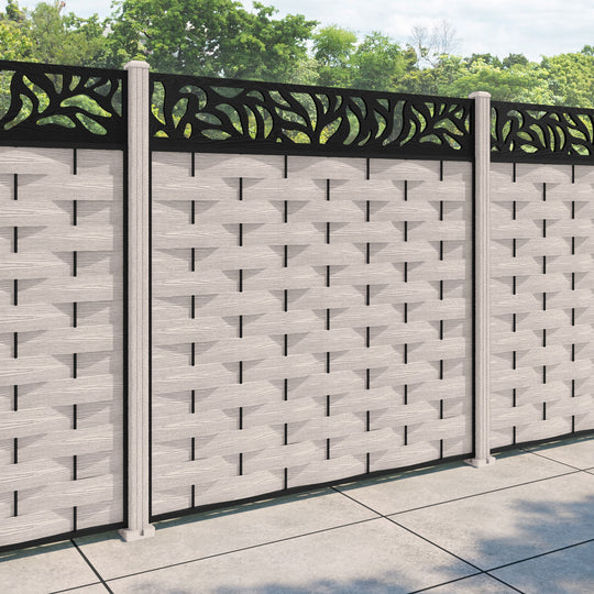 Ripple Plume Fence Panel - Mid Stone - with our composite posts
