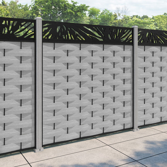 Ripple Poppy Fence Panel - Light Grey - with our composite posts