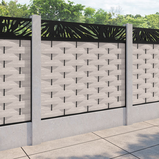 Ripple Poppy Fence Panel - Mid Stone - for existing concrete posts