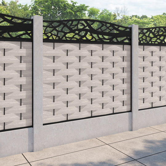 Ripple Twilight Curved Top Fence Panel - Mid Stone - for existing concrete posts