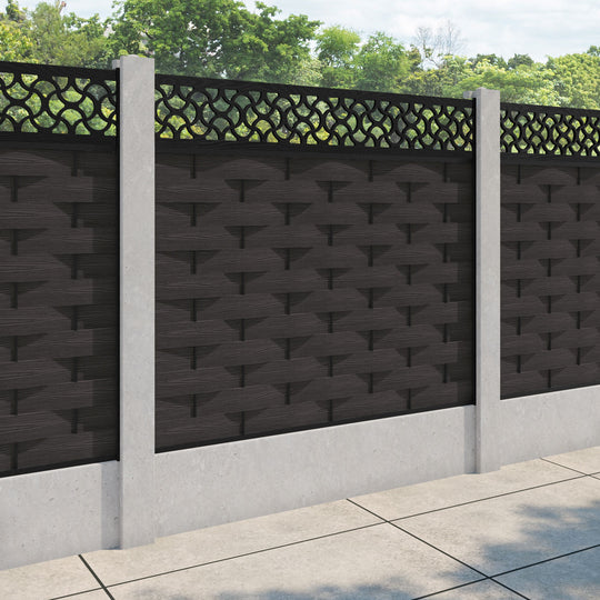Ripple Vida Fence Panel - Dark Oak - for existing concrete posts