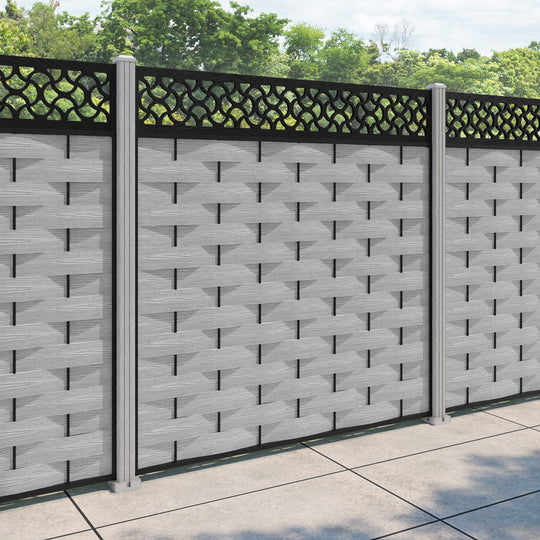 Ripple Vida Fence Panel - Light Grey - with our composite posts