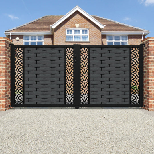Ripple Vida Straight Top Driveway Gate - Dark Grey - Middle & End Screen